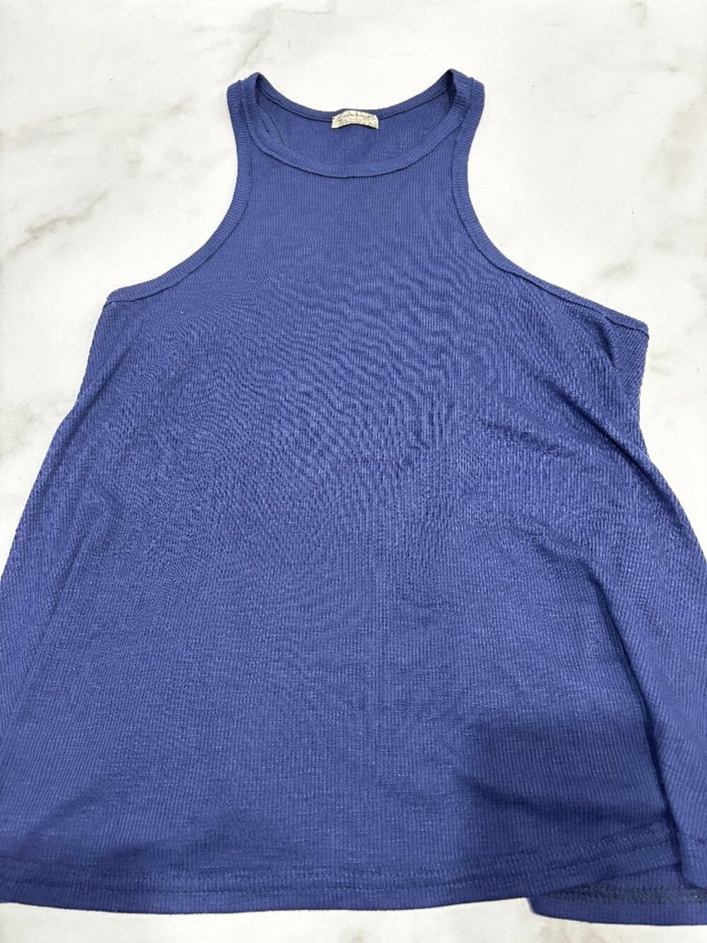 Intimately Free People Blue Ribbed Racerback Tank Top XS - Picture 2 of 6